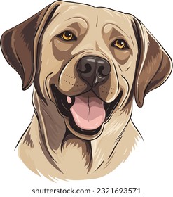 Lovable Labrador Heartwarming Dog Vector Illustration