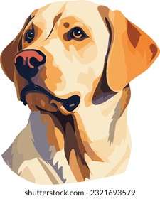 Loable Labrador Atractivo Vector de Perro Ilustración