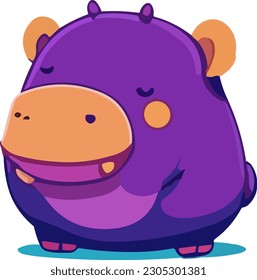 A lovable logo of a cheerful hippo, capturing its jovial nature and radiating a sense of joy and happiness.