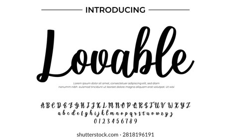 Lovable Modern Handwritten Script Font - Elegant Calligraphy Typography Display Set