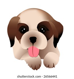 Lovable Saint Bernard dog vector