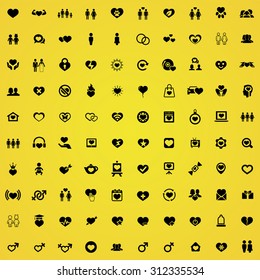 love 100 icons universal set for web and mobile
