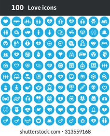 love 100 icons universal set for web and mobile 