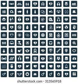 love 100 icons universal set for web and mobile 