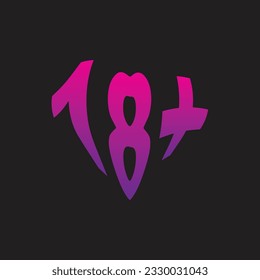 Love 18+ Age Plus Simple Logo and Background Vector Illustration Design