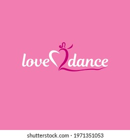 Love 2 dance logo vector template