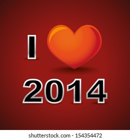 I love 2014, new year card