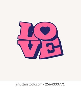 The "Love 3D" design features the word "Love" in bold, three-dimensional lettering that creates a striking, immersive effect.