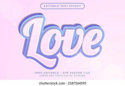 love 3d editable text effect template