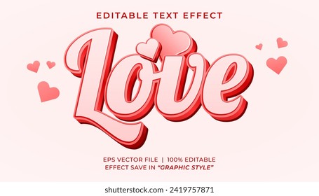 Love 3d editable text effect template