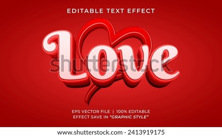 Love 3d editable text effect template