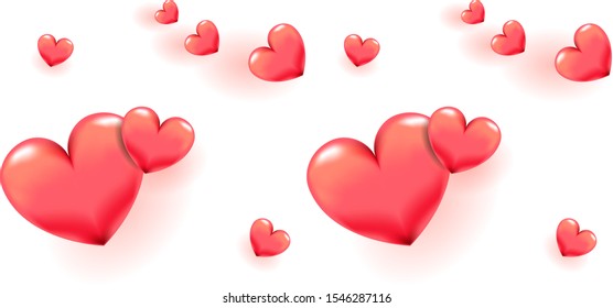 Love and 3D heart pattern with graffiti style typography for scapbooking paper, St. Valentines day romantic greeting card, birthday or wedding celebration gift, fashion textile print, background sale 