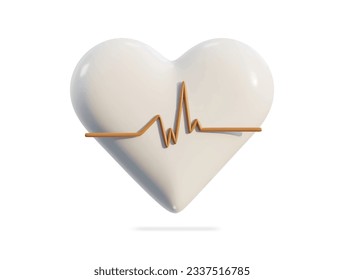 Love 3d icon render on isolated background