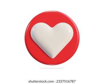 Love 3d icon render on isolated background