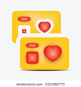 Love 3d icon set objects 