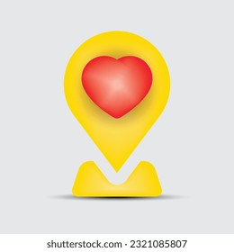Love 3d icon set objects 