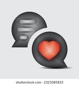Love 3d icon set objects 