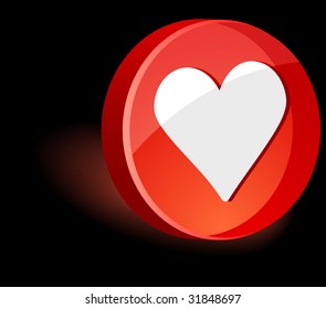 Love 3d icon. Vector illustration.