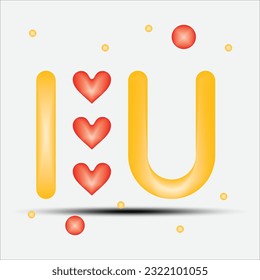 Love 3D icons vector design