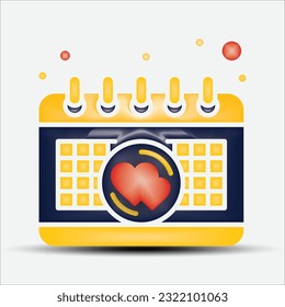 Love 3D icons vector design