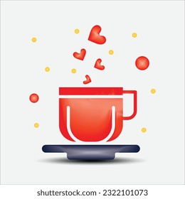 Love 3D icons vector design