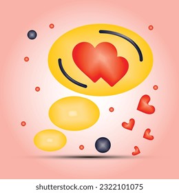 Love 3D icons vector design