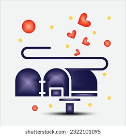 Diseño vectorial de iconos 3D de amor