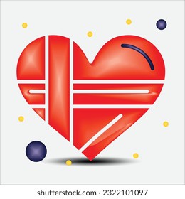 Love 3D icons vector design