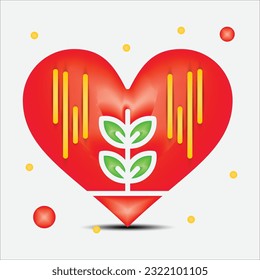 Love 3D icons vector design