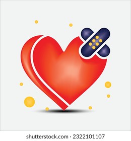 Love 3D icons vector design