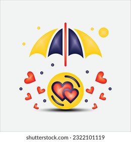 Love 3D icons vector design
