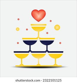 Love 3D icons vector design