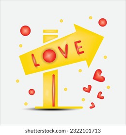 Love 3D icons vector design