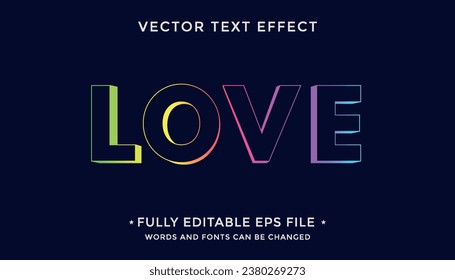 love 3d modern editable text effect