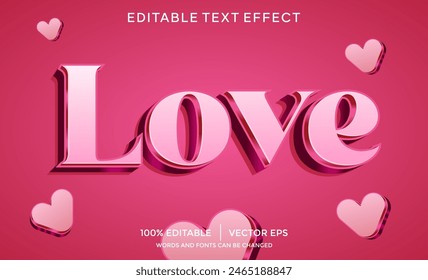 love 3D text effect template