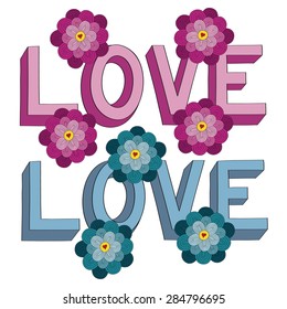 Love 3D vector illustration