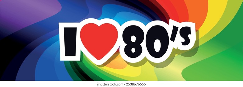 I love 80" on colorful background