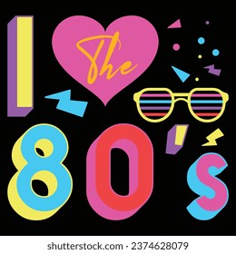 I love The 80'S Shirt 80's 90's costume Party Gift T Shirt