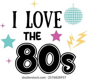 I love the 80's. Vector retro graphic design