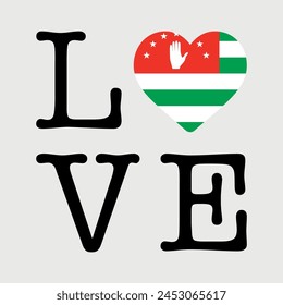 I Love Abkhazia flag heart icon vector illustration
