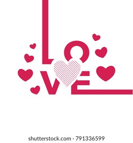 Love. Abstract background template for love illustration with heart.