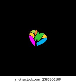 love abstract colored logo vector