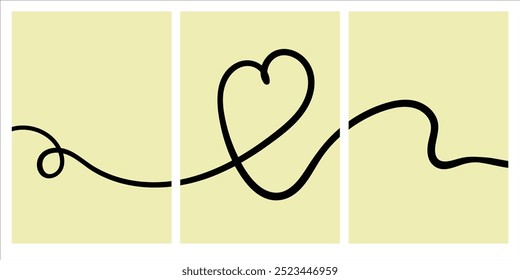 Love abstract continuous line design. Vector illustration