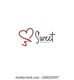 love with abstract letter S logo design vector