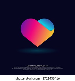 Sensor de plantillas creativas de logotipo de amor abstracto vector de símbolos