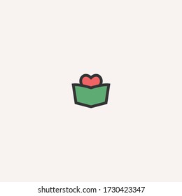 Love Abstract logo icon template design in Vector illustration