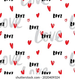 Love add hearts calligraphy pattern in sketch style