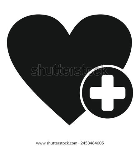 Love add support icon simple vector. Order shop button. Delivery favorite order