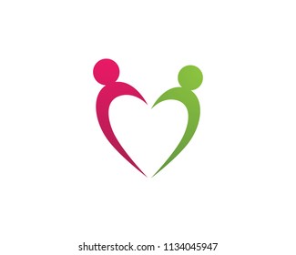 Love adoption baby logo and symbols vector