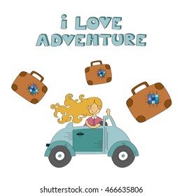 I love adventure vector illustration 